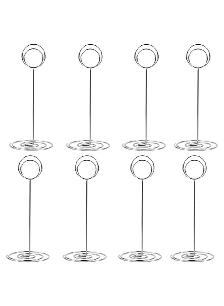 8 Pack Table Number Holders - 8.75 inch Silver Place Card Holders for Weddings, Birthdays, Baby Showers  Parties - Elegant Photo Picture Stands - Image 1